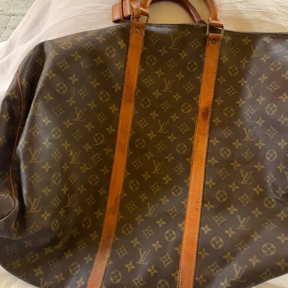 Vintage lv duffle bag Vintage Louis Vuitton Keepall Bag Duffle 55 Brown Canvas - Picture 10 of 15